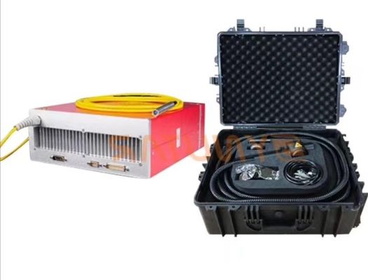 Máy làm sạch di động bằng laser sợi 100W 1064nm Độ dài sóng Không khí làm mát 50kg Tần số xung 20-1000Hz