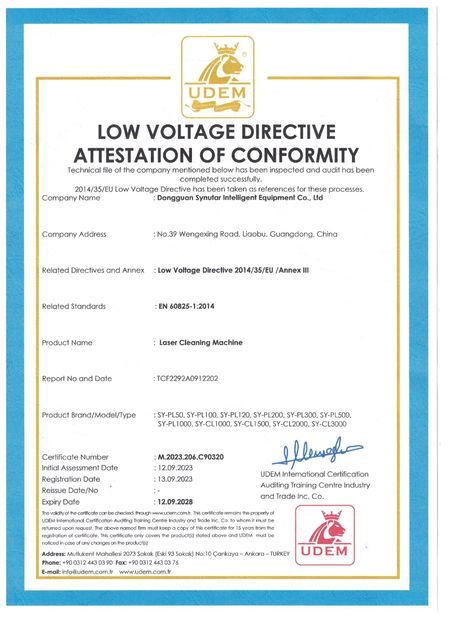 Trung Quốc Dongguan Synutar Intelligent Equipment Co., Ltd. Chứng chỉ